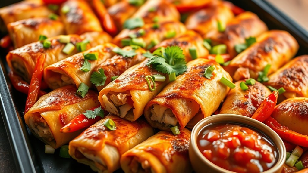 baked chicken filled tortillas