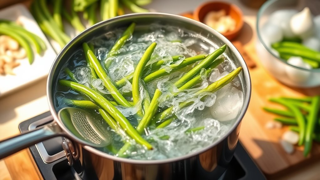 blanch green beans briefly