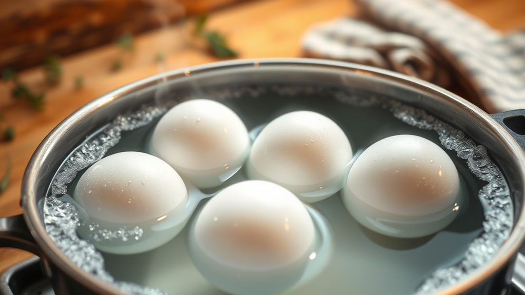 boil eggs until firm