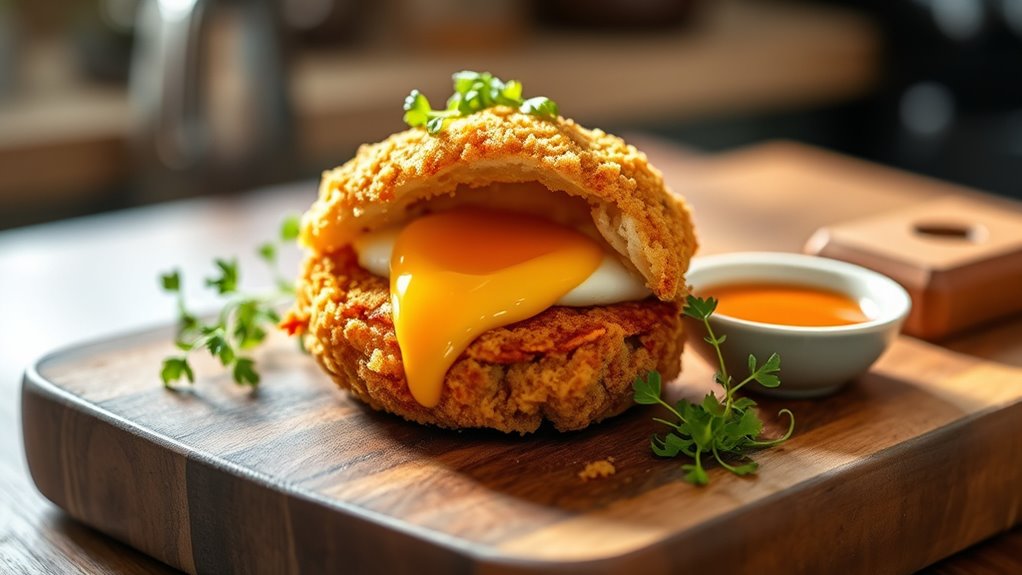 crispy chicken encased egg