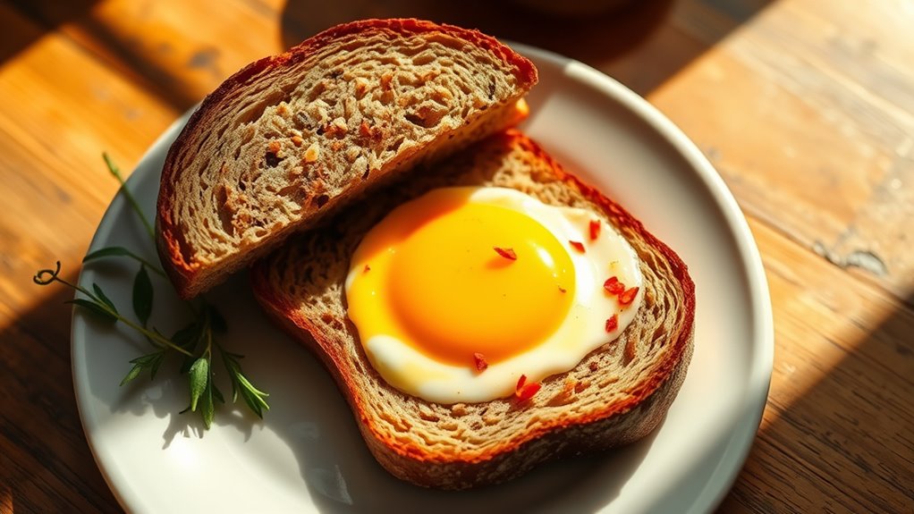 egg cooked in bread