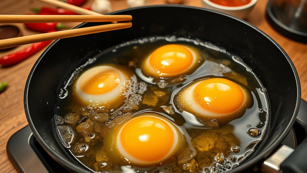 fry eggs until golden