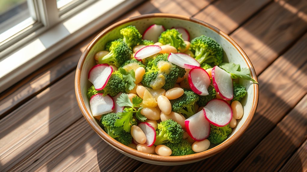 lemony broccoli white bean salad