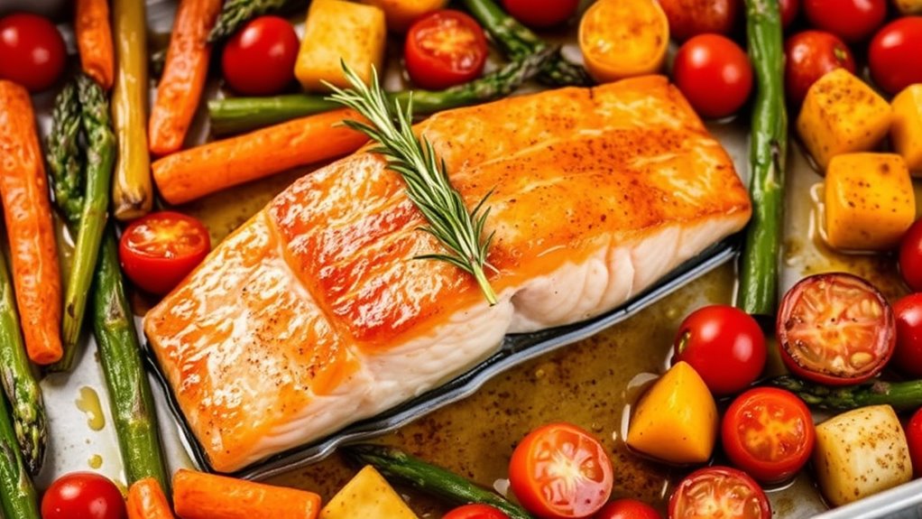 salmon with rosemary vegetables