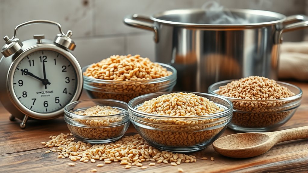 optimal whole grain cooking times