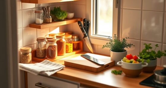 organized prep for small kitchens