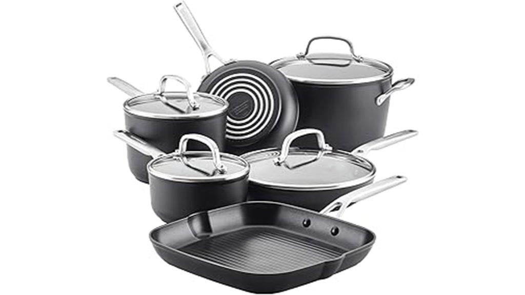 10 piece anodized cookware set
