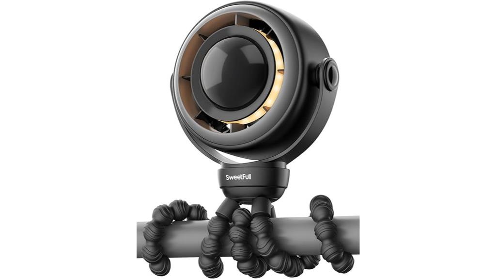 baby stroller fan with led