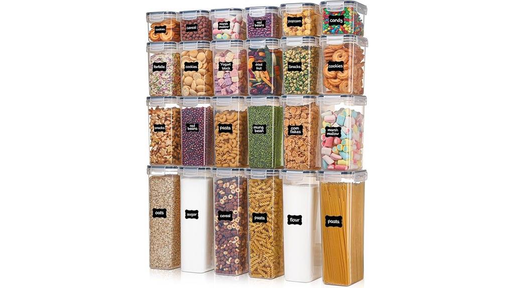 black 24 piece food storage