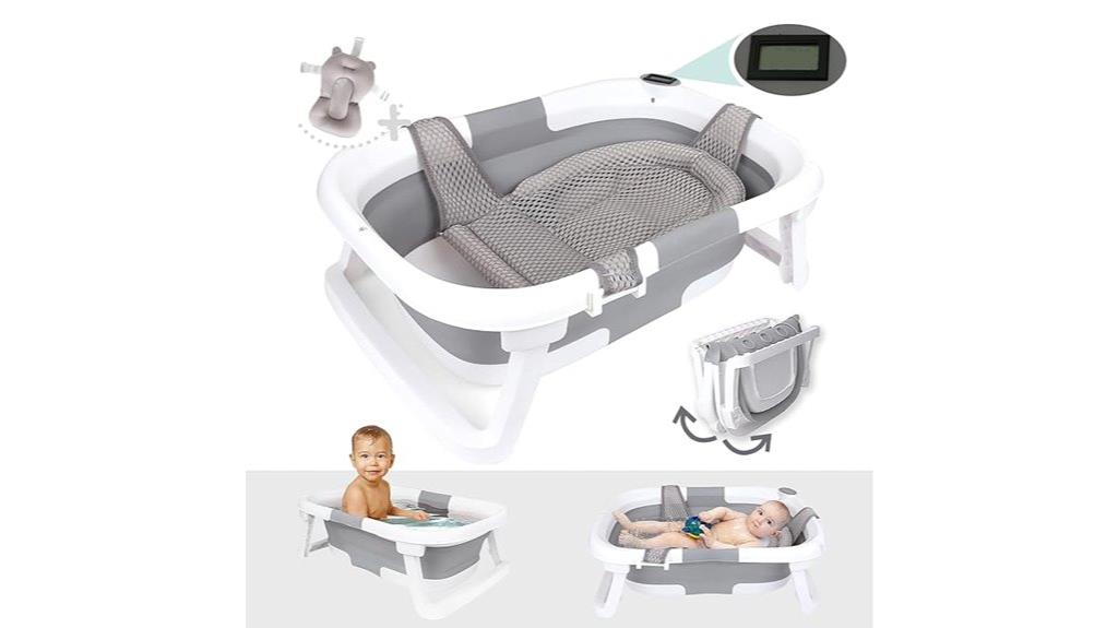 collapsible baby bathtub with thermometer
