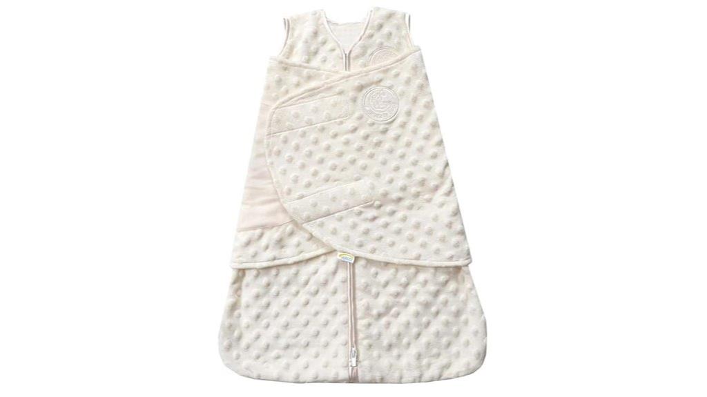 cream plush dots swaddle