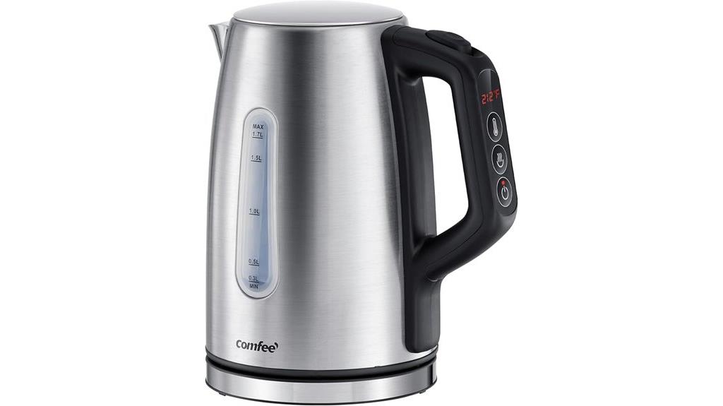 electric kettle with presets