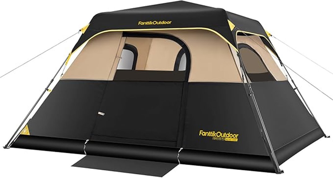 family camping tent outdoors