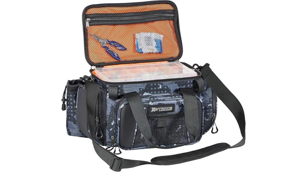 fishing bag with tackle boxes
