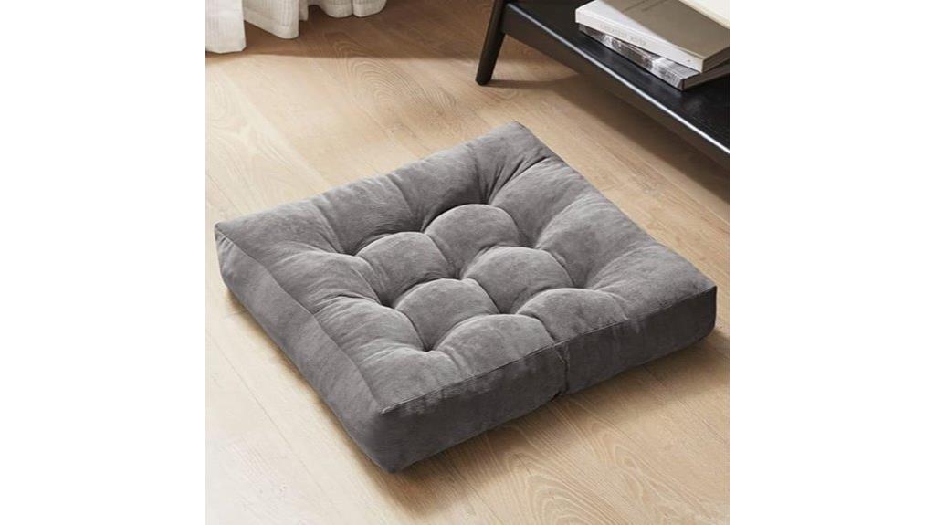 gray square meditation pillow