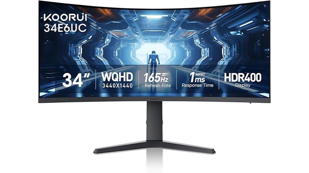 large curved gaming monitor