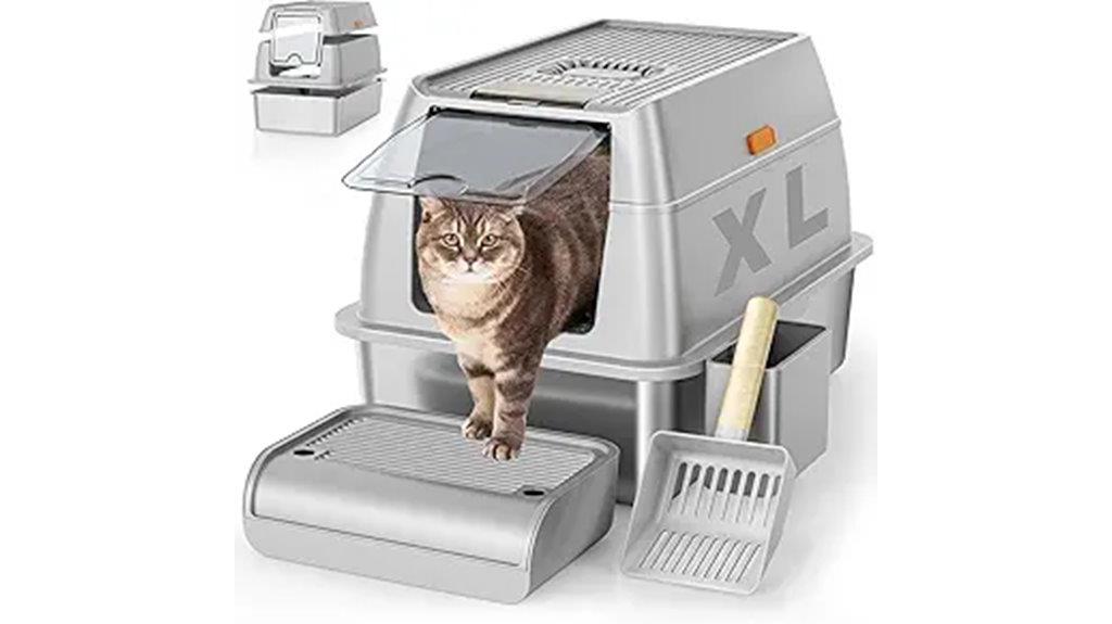 large stainless steel litter box