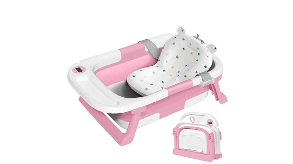 portable baby bathtub with thermometer
