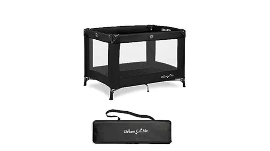 portable black playard with accessories