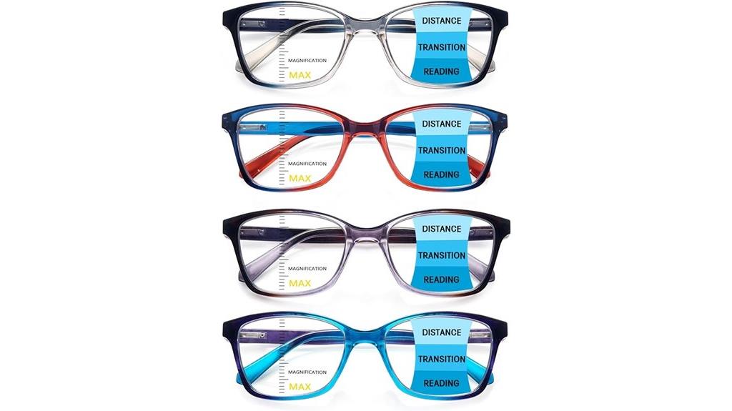 set of four multifocus glasses