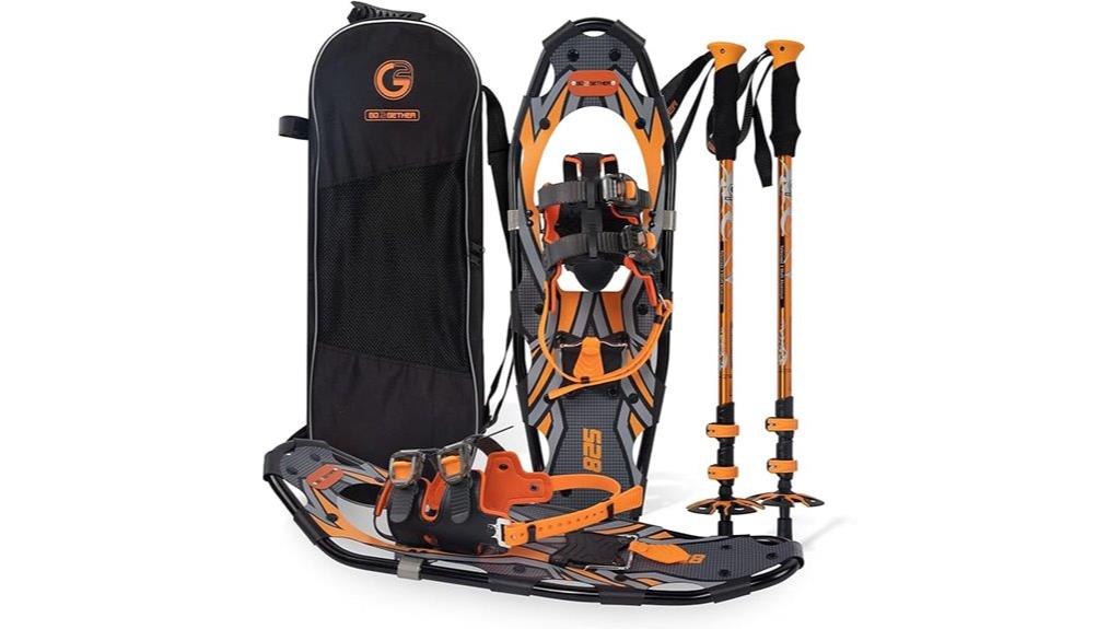 snowshoes with poles and bag