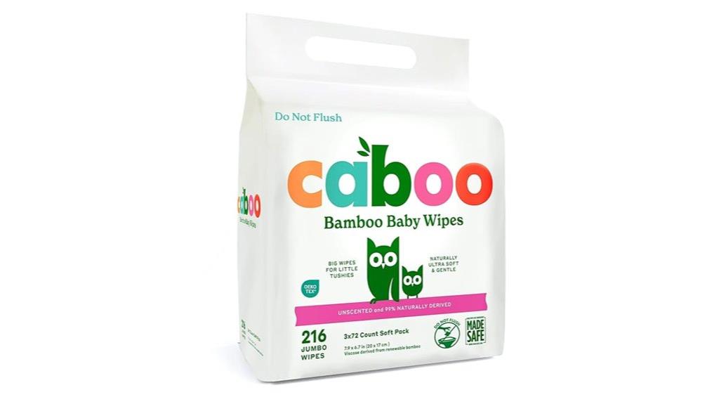 three packs of bamboo wipes