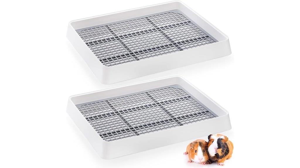 two large rabbit litter boxes