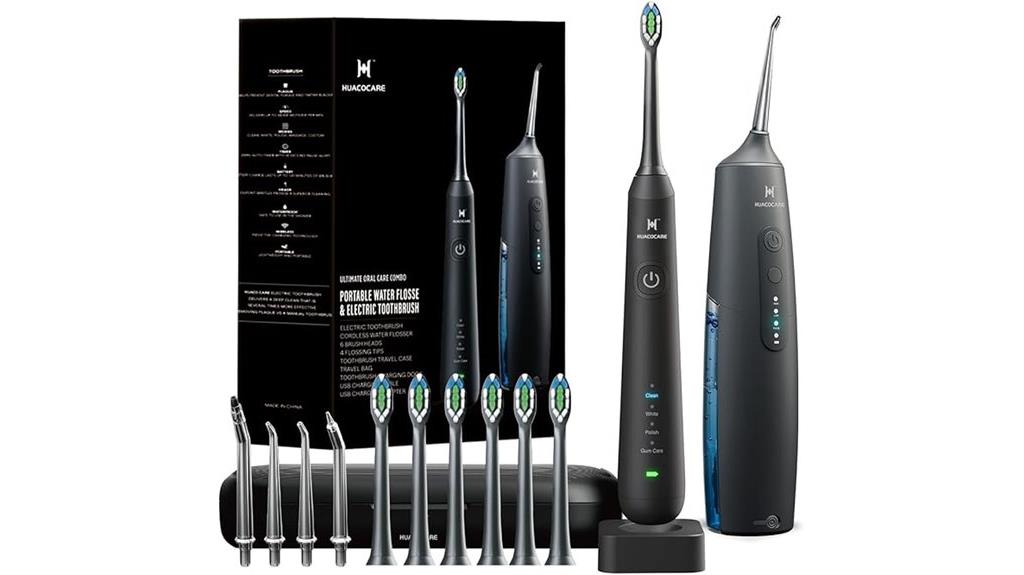 water flosser and toothbrush