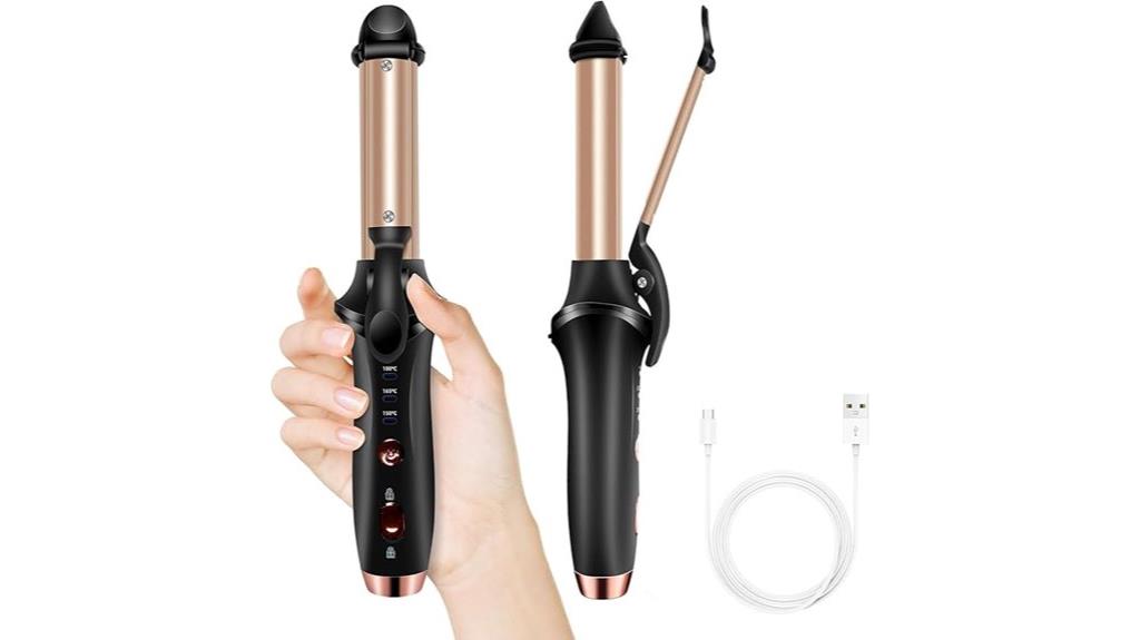 wireless adjustable heat curling iron