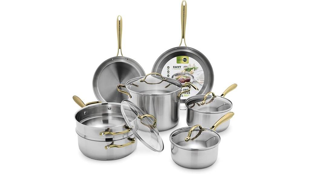 11 piece stainless cookware