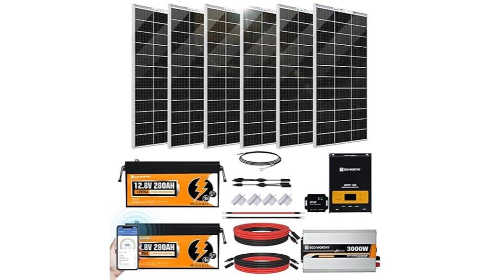 1200w solar battery system