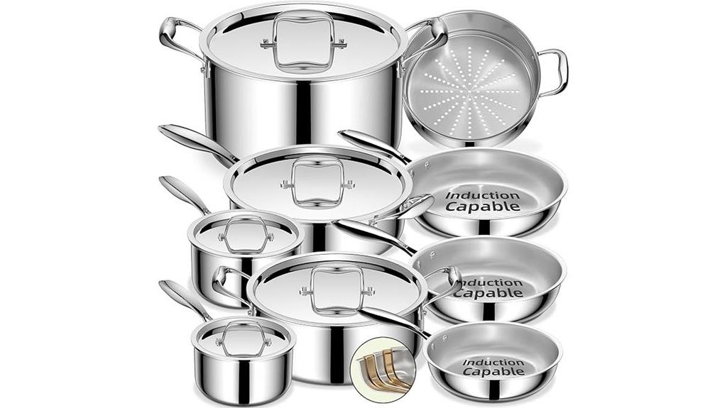 14 piece stainless steel set