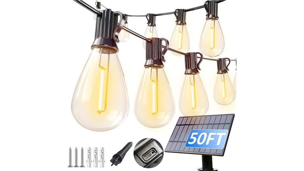 50ft waterproof solar string lights