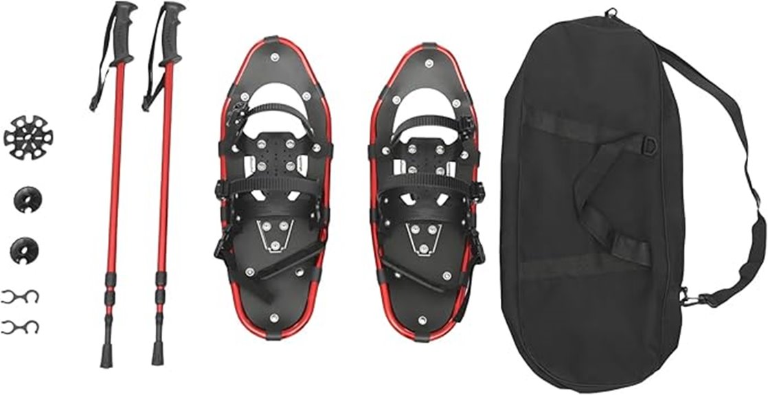 adjustable trekking snowshoe bundle