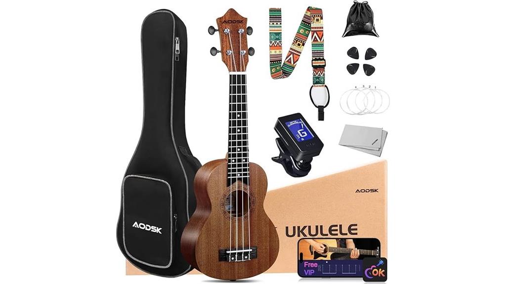 beginner 21 inch soprano ukulele