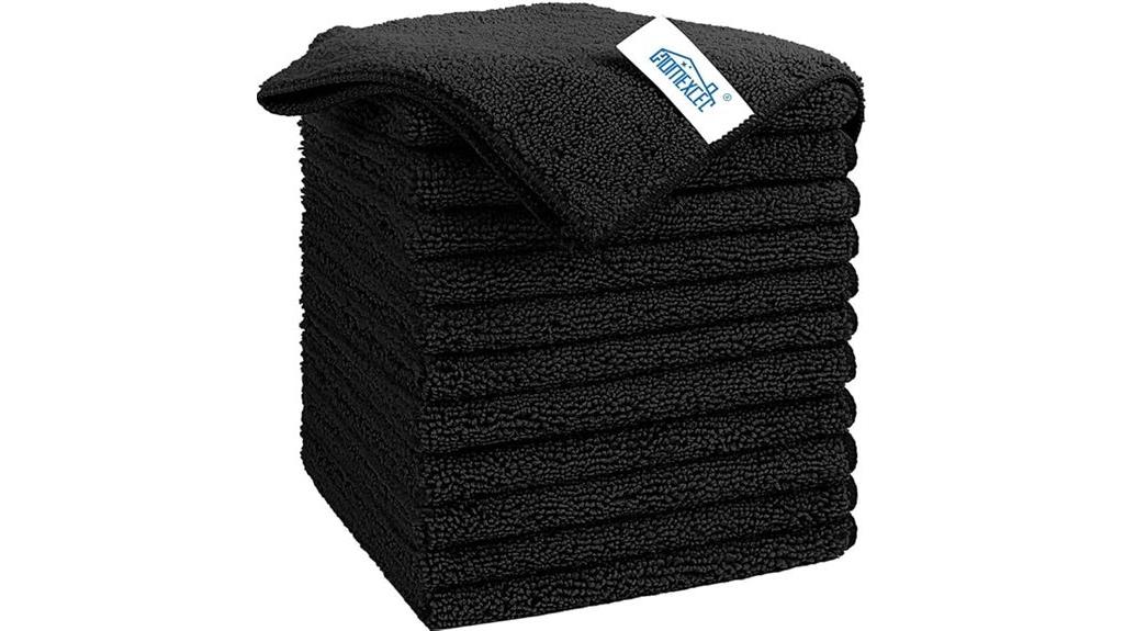black microfiber cleaning cloths