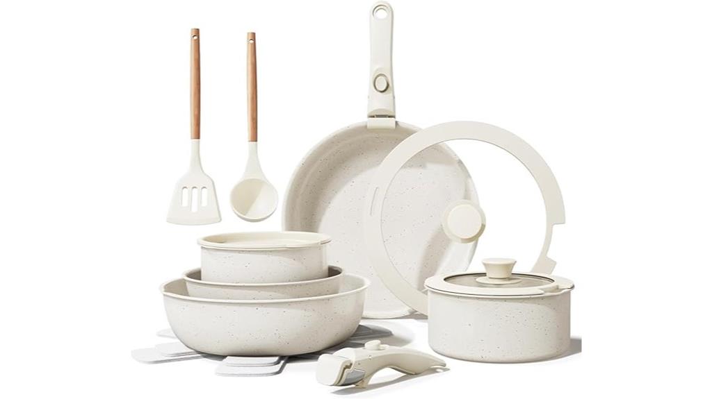 ceramic 17 piece cookware set