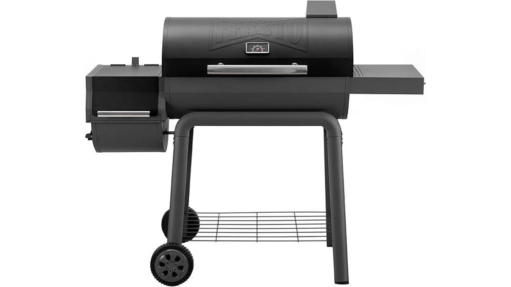charcoal grill with side table