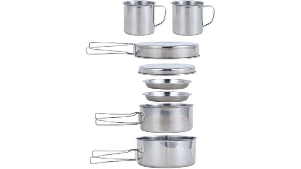 compact camping cookware set