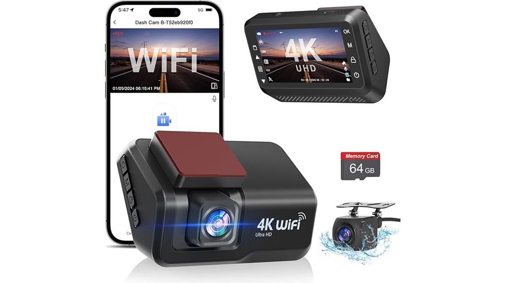 dual 4k 1080p dash camera