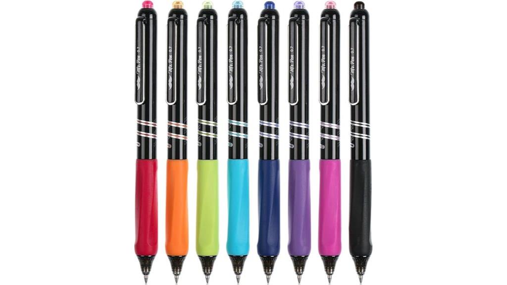 eight pack retractable gel pens