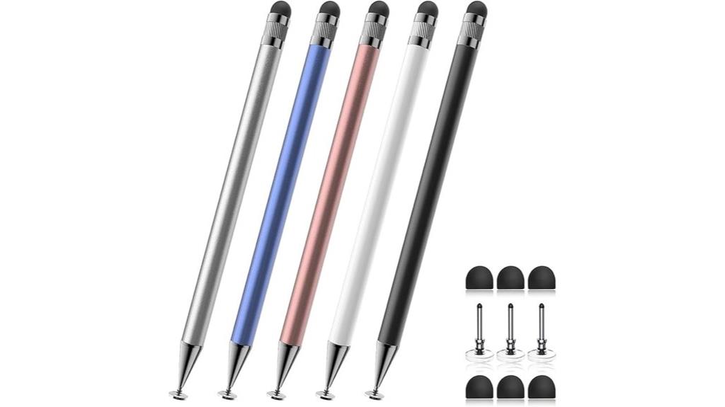 five color dual tip styluses