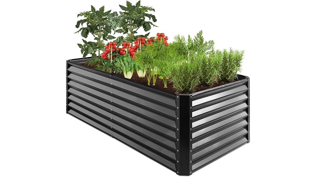 large metal garden bed