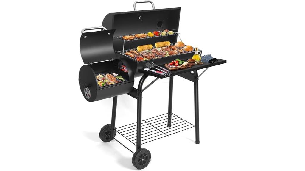 large offset charcoal smoker
