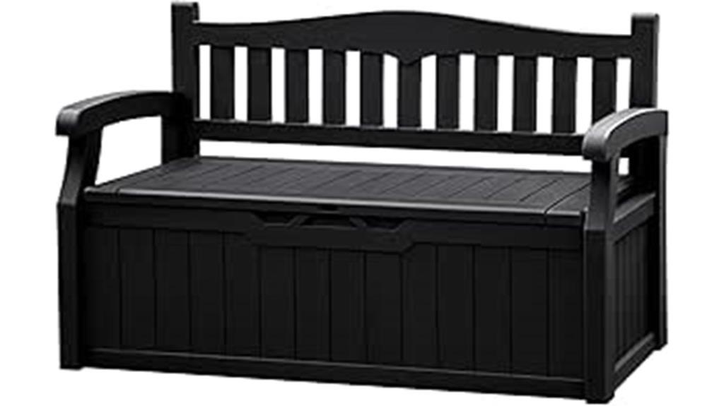 large resin outdoor storage bench