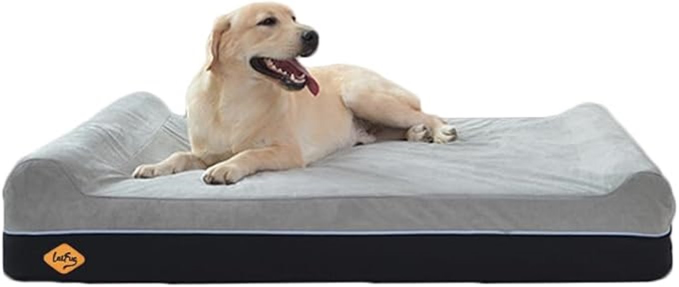 orthopedic grey dog bed