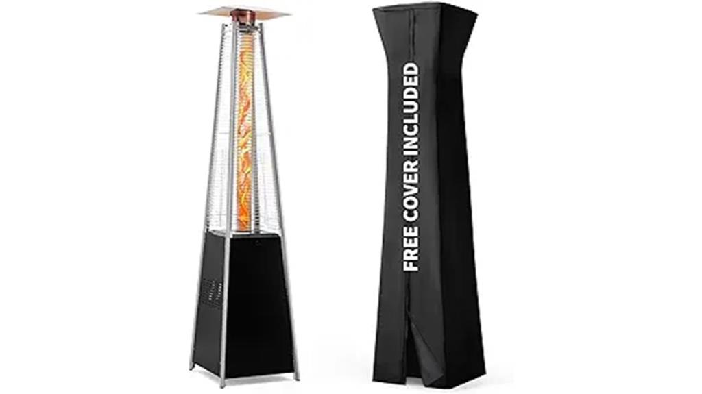 outdoor pyramid heater with cover