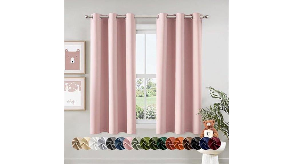 pink blackout nursery curtains