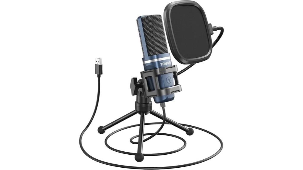 podcast microphone with accessories