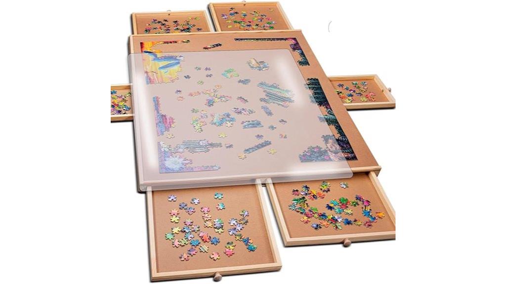 puzzle board with drawers